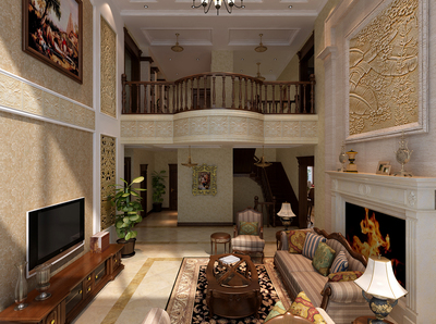 鹿泉云臺(tái)別墅316平米美式風(fēng)格室內(nèi)設(shè)計(jì) 演繹經(jīng)典與舒適